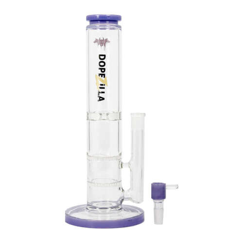12" Dopezilla Cerberus Water Pipe - Milky Purple