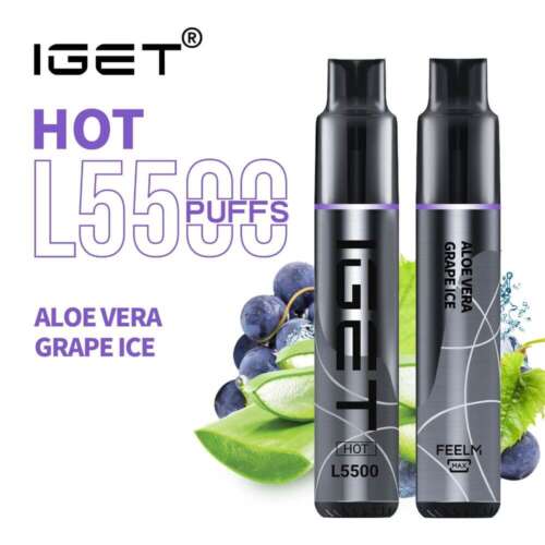 BUY iGET HOT VAPE 5500 PUFF ALOE VERA GRAPE ICE